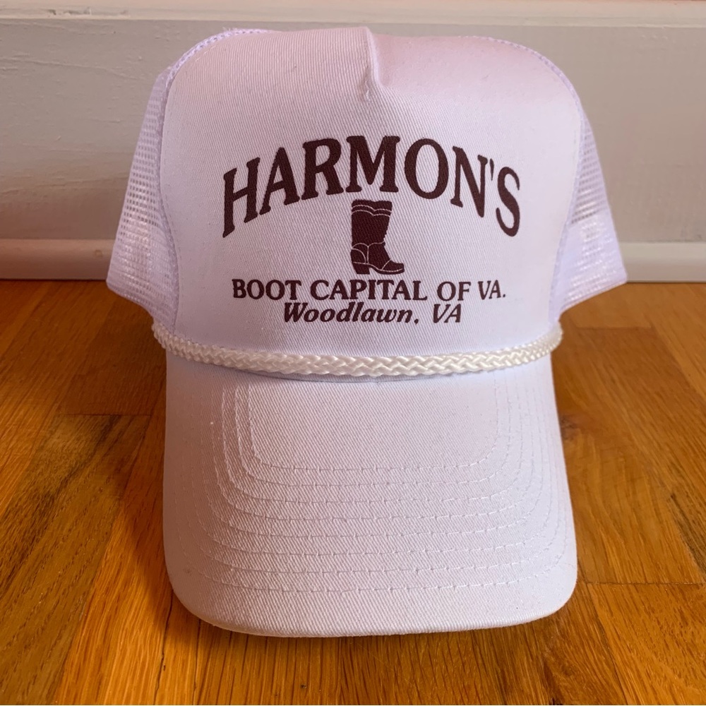 NWOT Harmon's Western Wear White Trucker Hat Snapback Baseball Cap